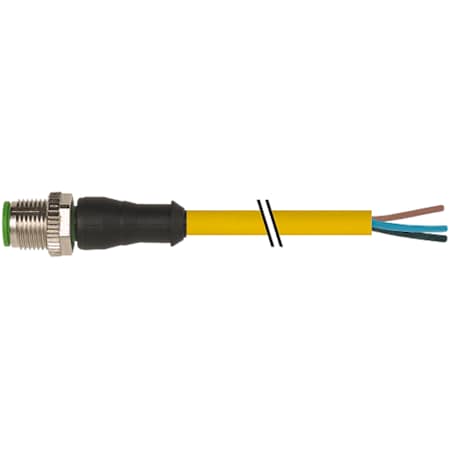 Murrelektronik M12 male 0 Degree with cable, PUR 5x0.34 ye UL/CSA 2m 7000-12001-0230300